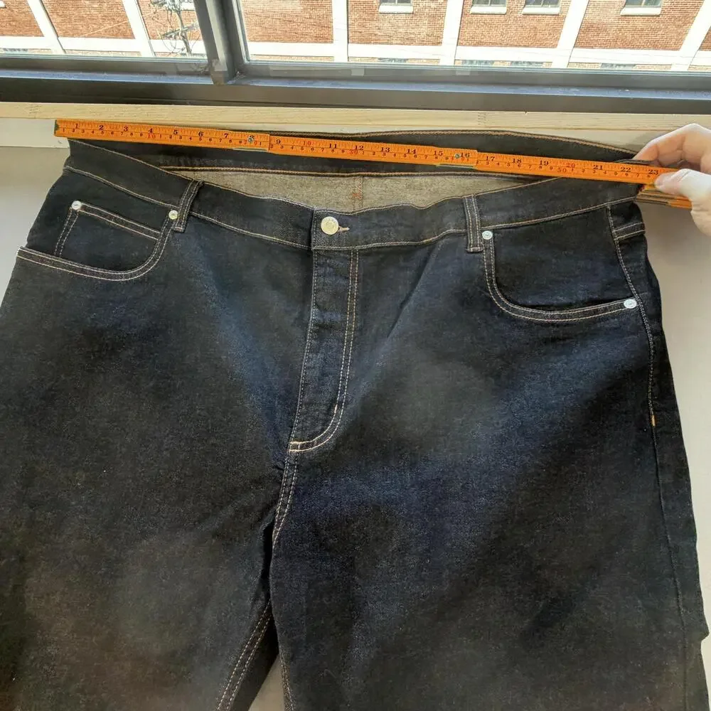 Banana Republic Jeans Mens 46x33 Blue Dark Wash Slim Straight Stretch Denim